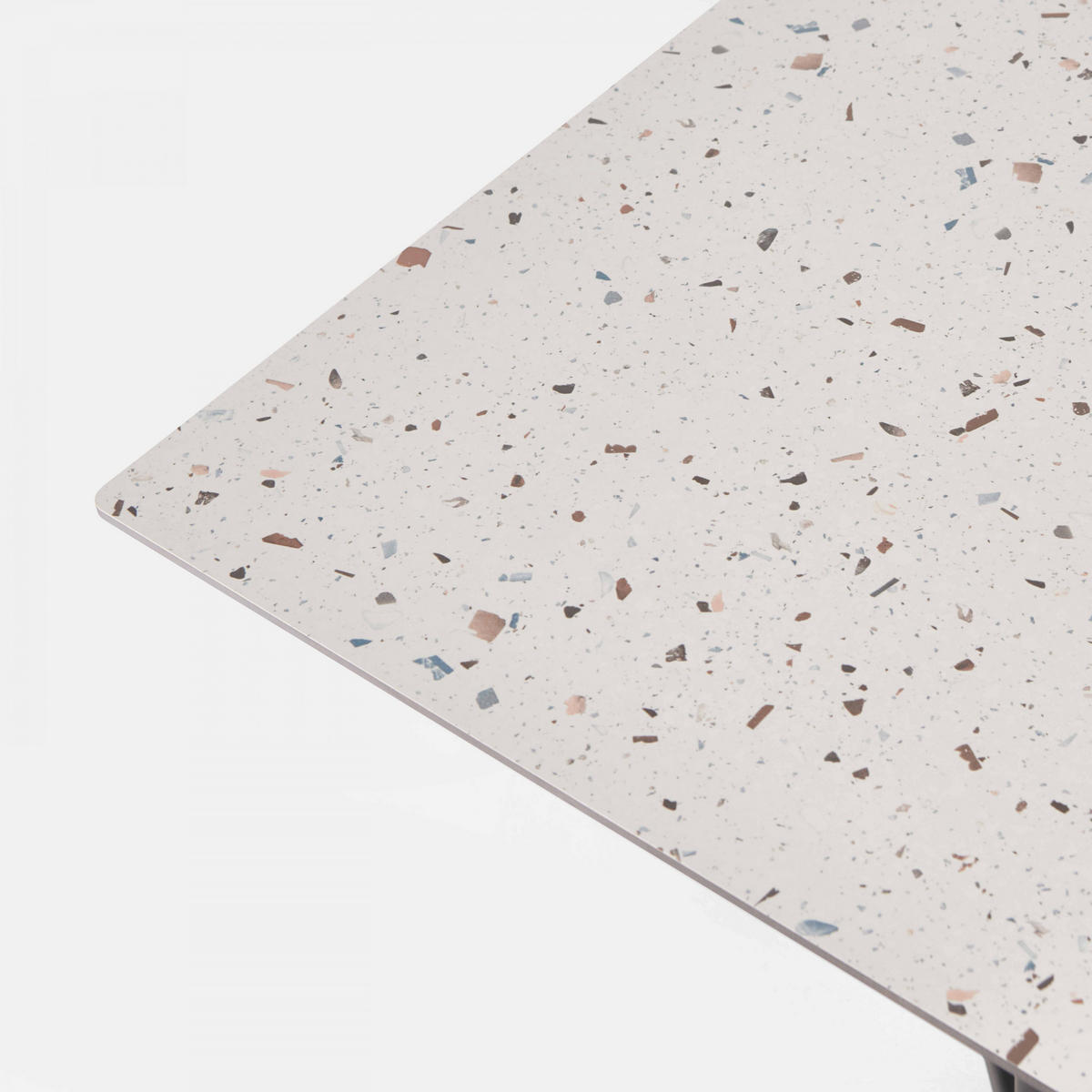 TISCHPLATTE 60 x 60 cm, Terrazzo - Weiß, Kunststoff (60/60/1.25cm) - Oviala