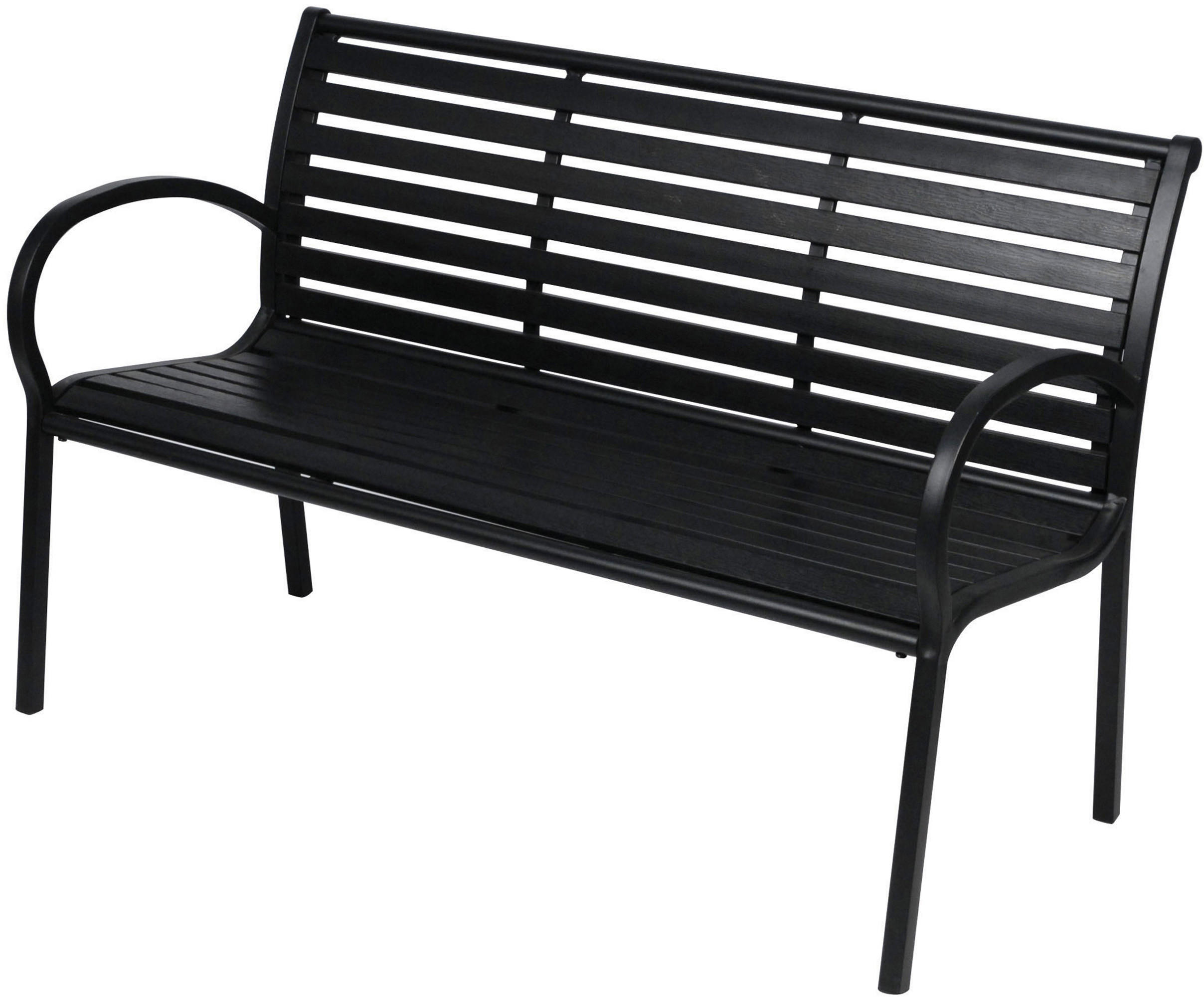 GARTENBANK Kira Schwarz - Schwarz, Metall (124/79/60cm) - ebuy24