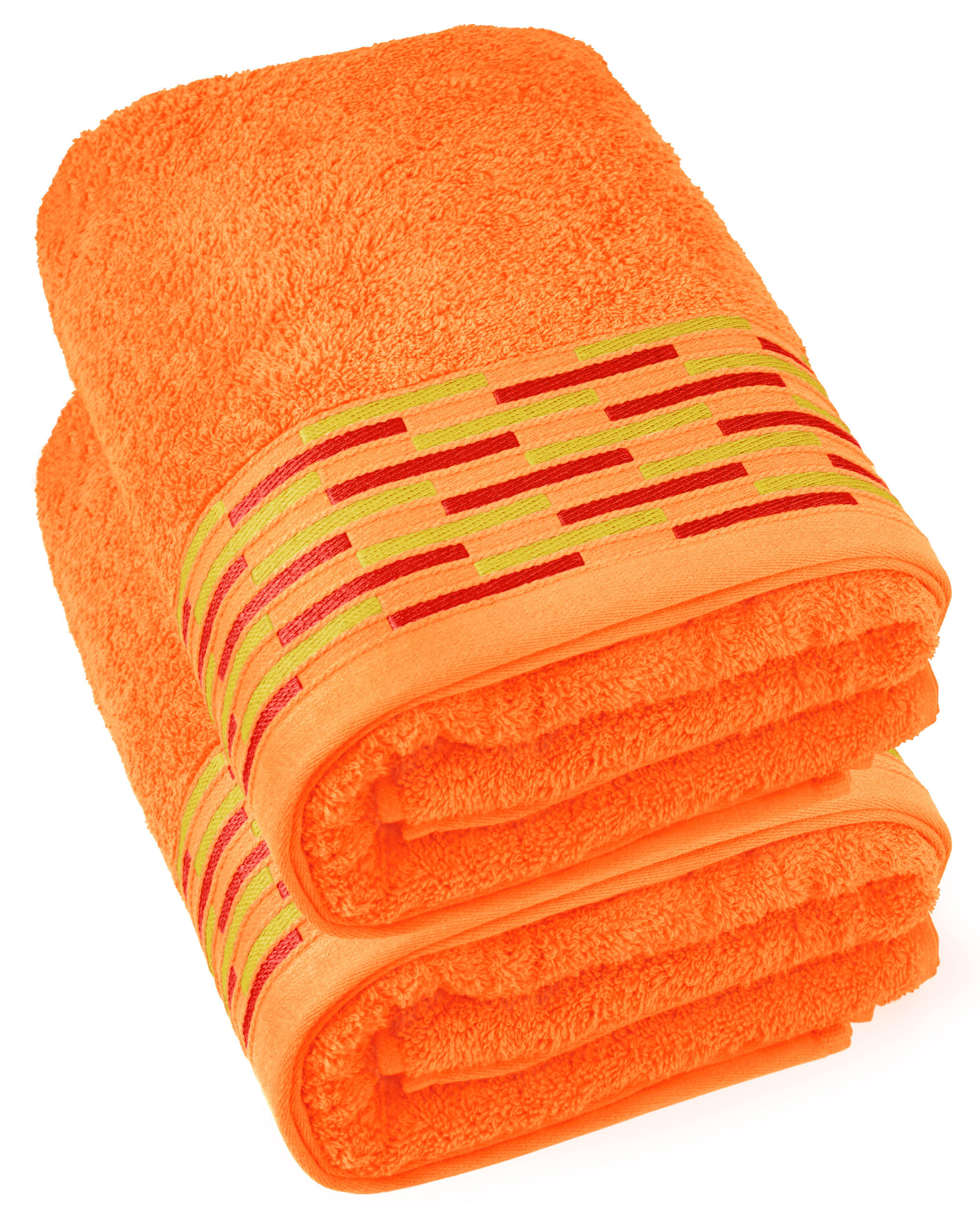 DUSCHTUCH Lugano Orange 2er 70x140 cm - Orange, Textil (70/140cm) - Lashuma