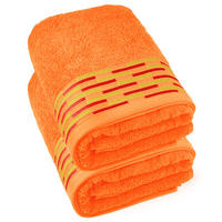 DUSCHTUCH Lugano Orange 2er 70x140 cm - Orange, Textil (70/140cm) - Lashuma
