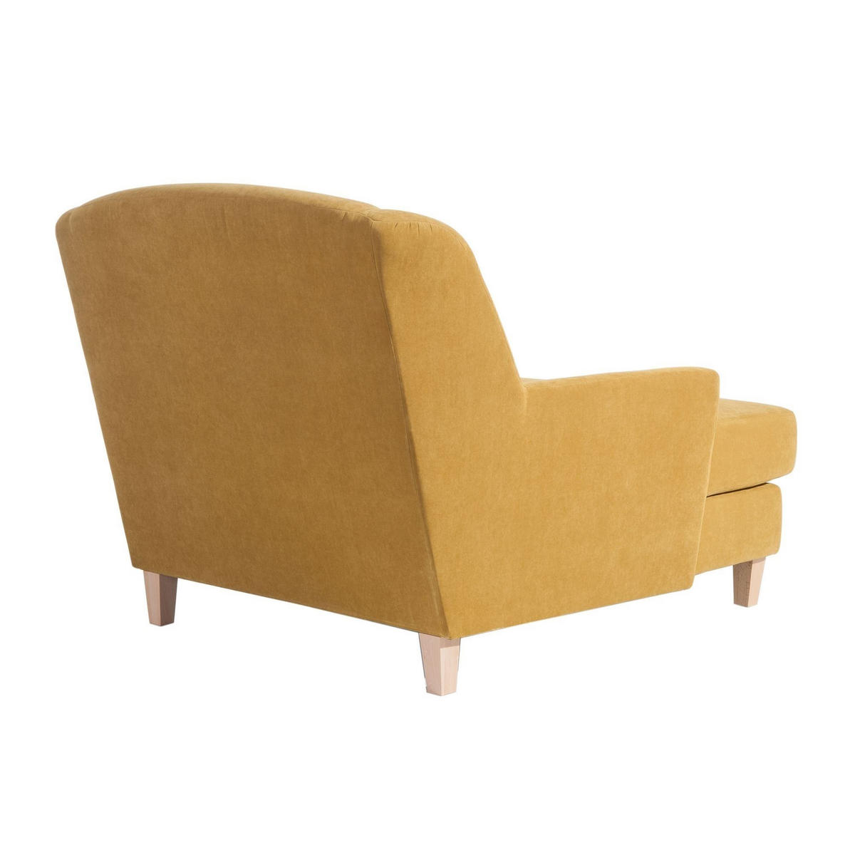 SESSEL XXL Karil Bezug Veloursstoff Buche natur / mais - Gelb, Kunststoff (136/107/142cm) - 58aufmkessel