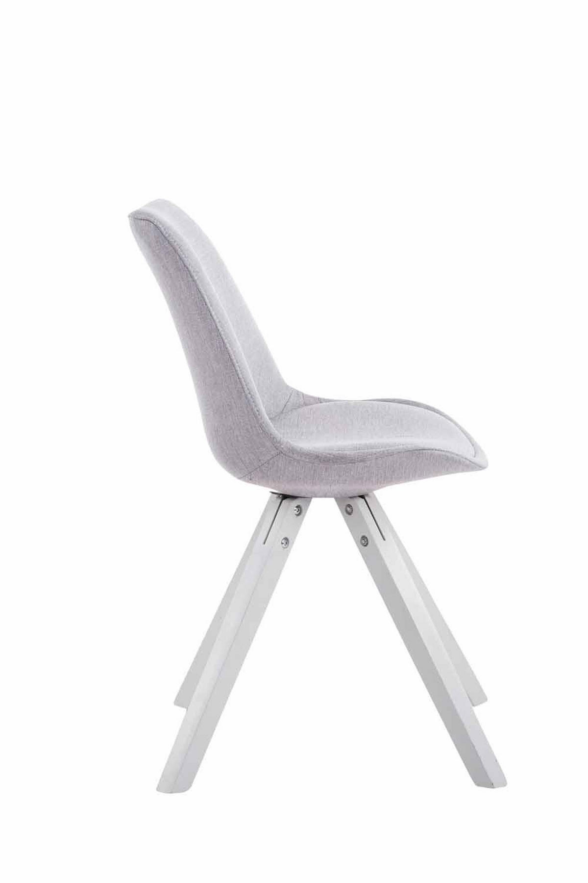 STUHL Stoff grau - Weiß/Grau, Holz/Textil (48/84/56cm) - CLP