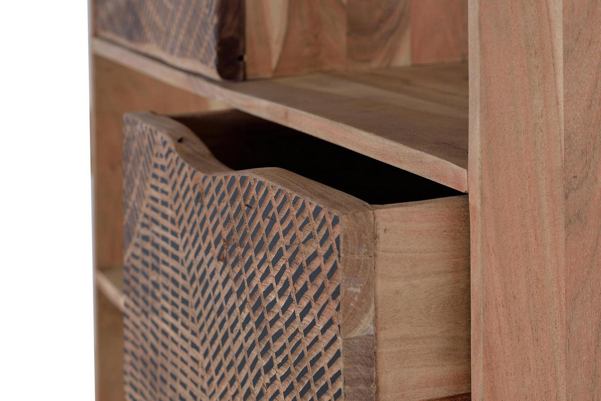 BÜCHERREGAL aus Akazienholz - Braun, Holz (102/180/38cm) - Giner y Colomer