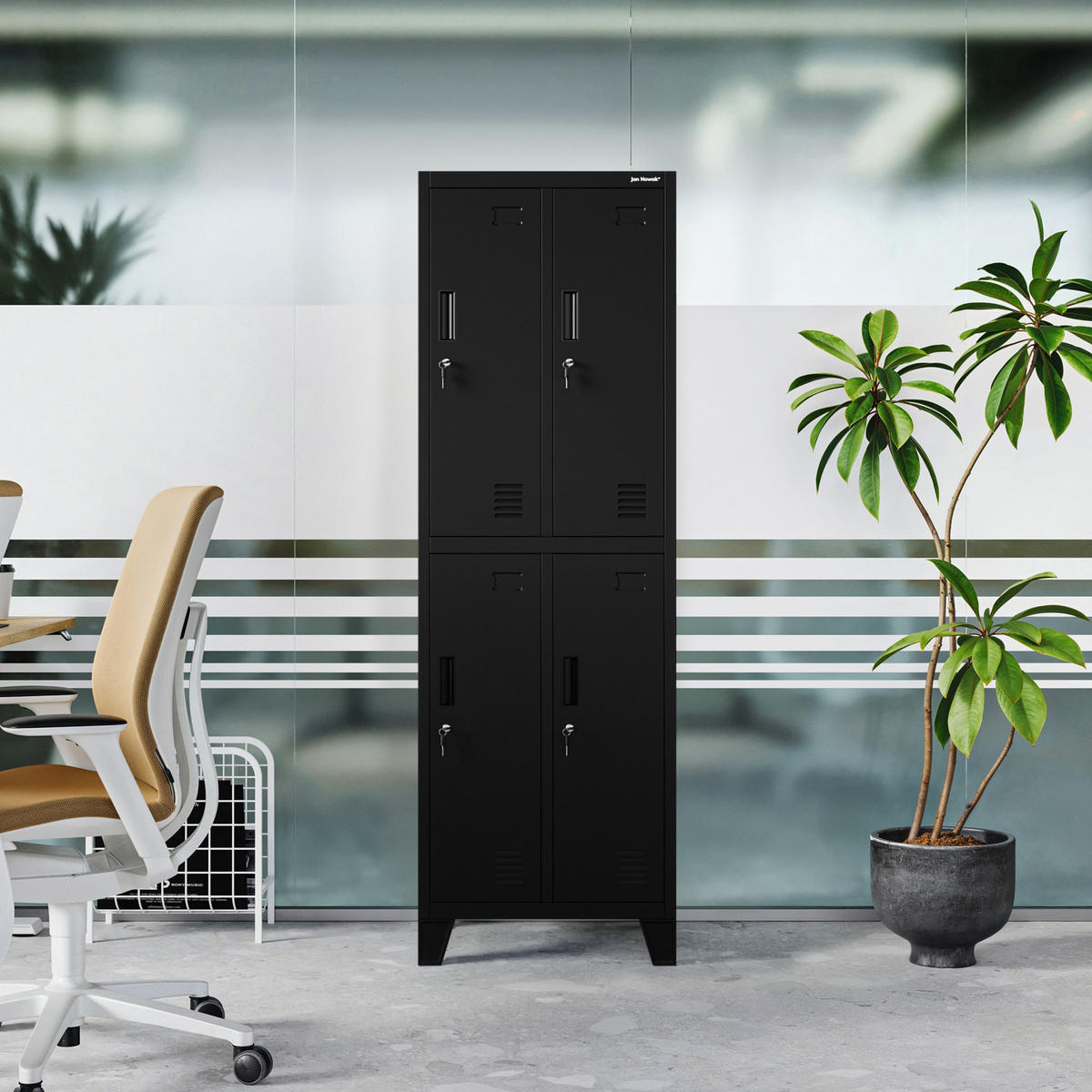 ARBEITSSCHUTZSCHRANK BARTEK 2 Plus - Schwarz, Metall (56/172/45cm)