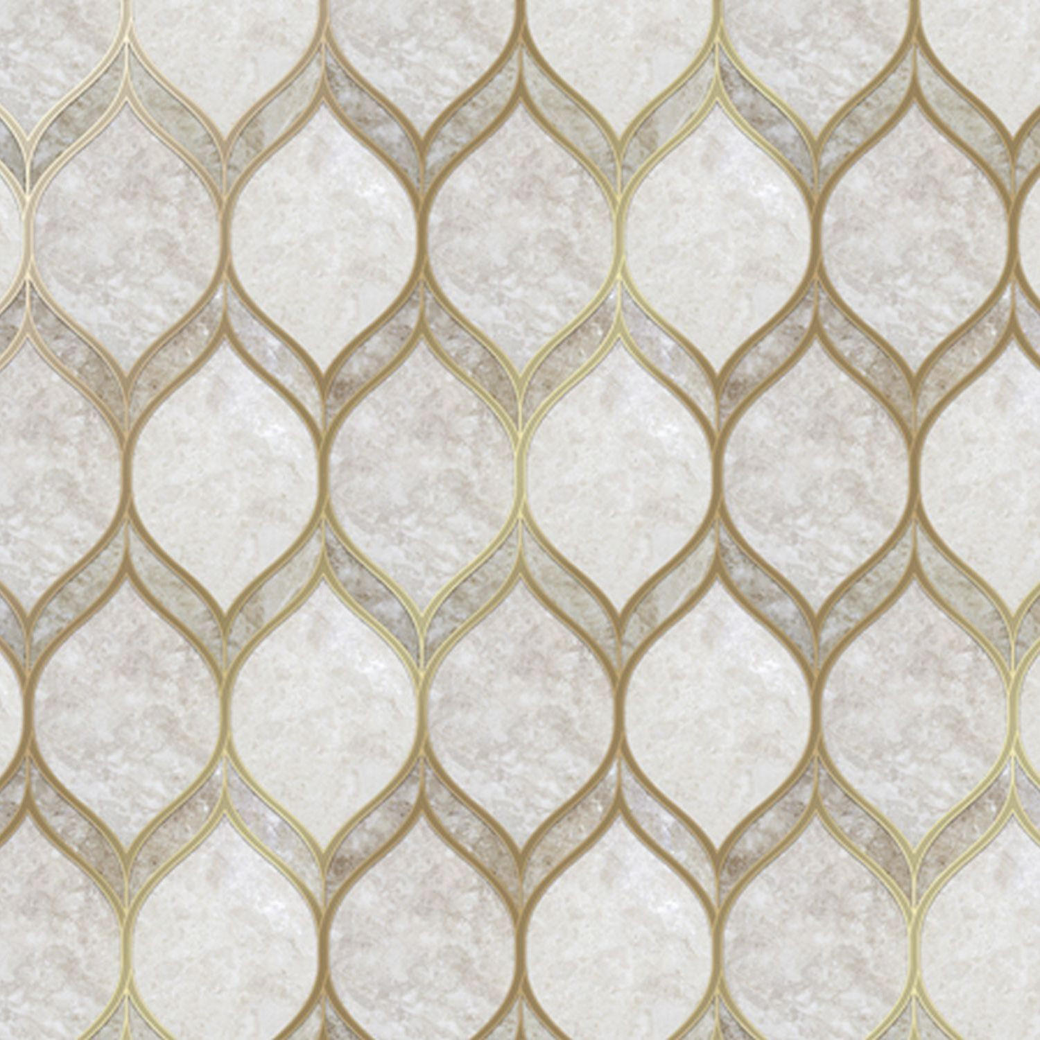 FOTOTAPETE grafische Linien 424 x 280 cm - Goldfarben, Papier (424/280cm) - Sanders & Sanders