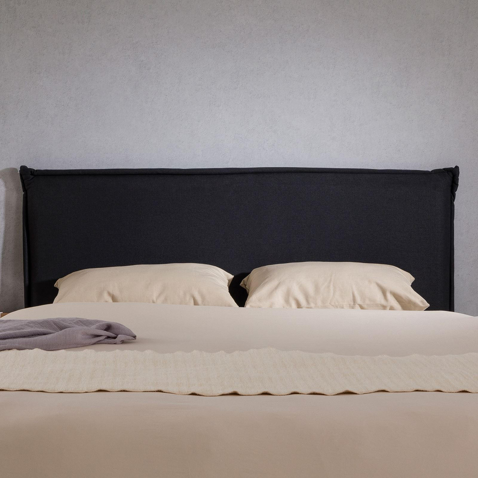 KOPFTEIL VINCEL 160X190 CM - Schwarz, Textil (162/94/7cm) - IDIMEX