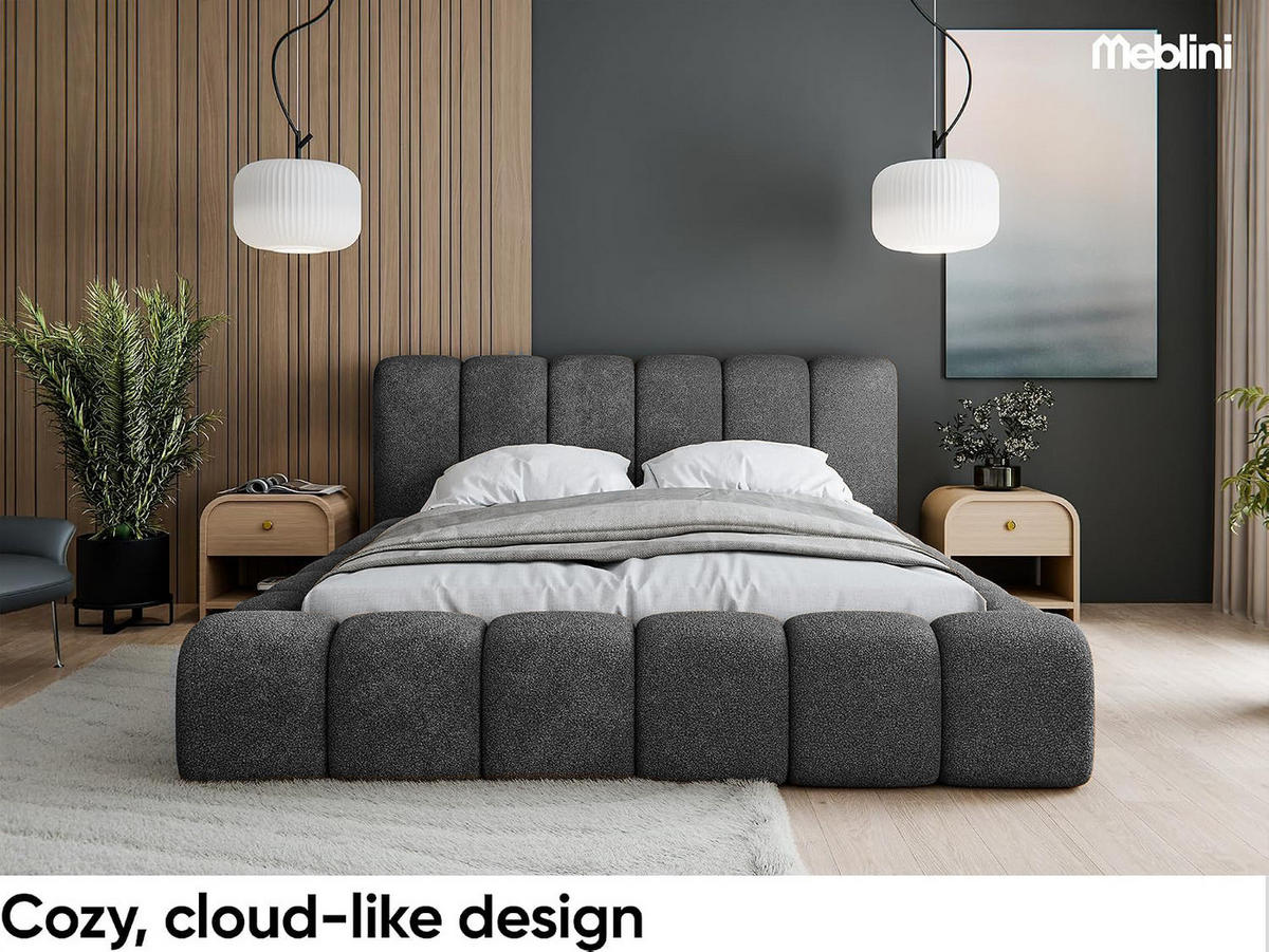 BETT SOFINA - Grün, Holzwerkstoff (200/200cm) - Meblini