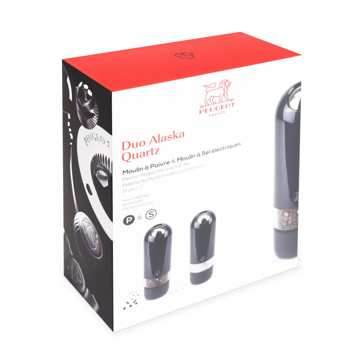 MÜHLENSET Elektrisch Alaska 17cm Pfeffer- & Salzmühle Kunststoff Stahlmahlwerk Quarzgrau - Grau, Kunststoff (11/17/5.5cm)