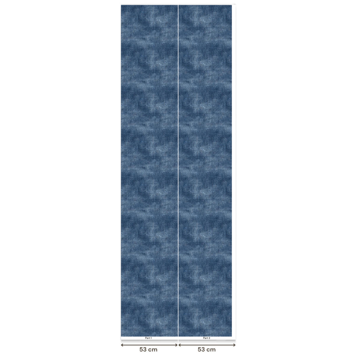 TAPETE - Leinen - Textur - Muster - Denim - Rustikal - 100x280 cm - Blau, Papier (100/280cm) - OnlyWow
