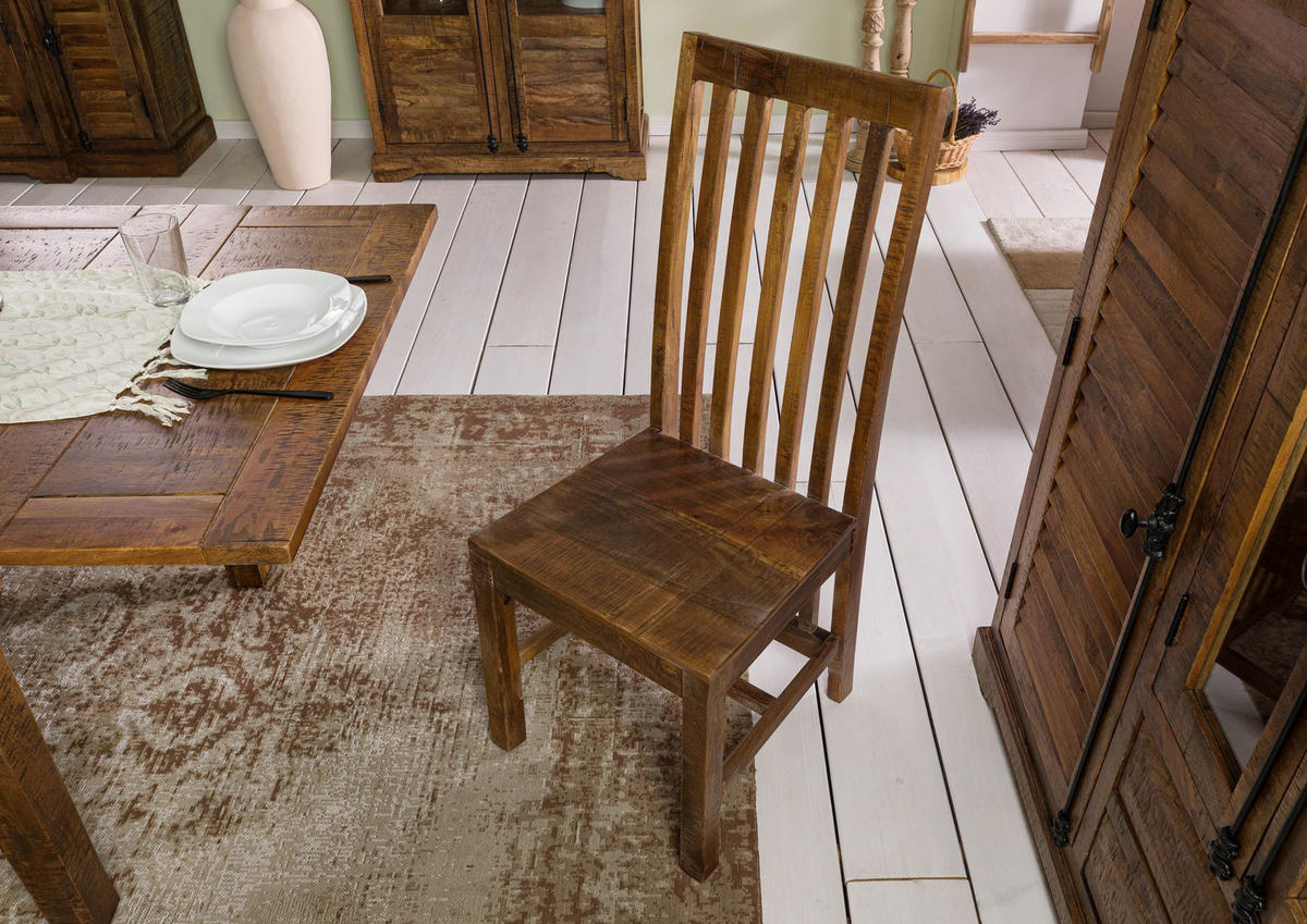 STUHL Massivholz 45 x 54 x 108 cm braun RODEZ - Braun, Holz (45/108/54cm) - Massivmoebel24