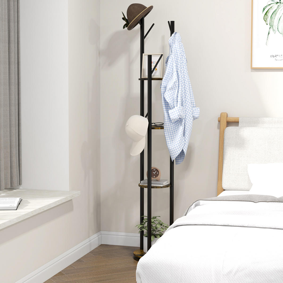 GARDEROBENSTÄNDER Braun 1 Stück - Braun, Holzwerkstoff (30/175/30cm) - GiPP