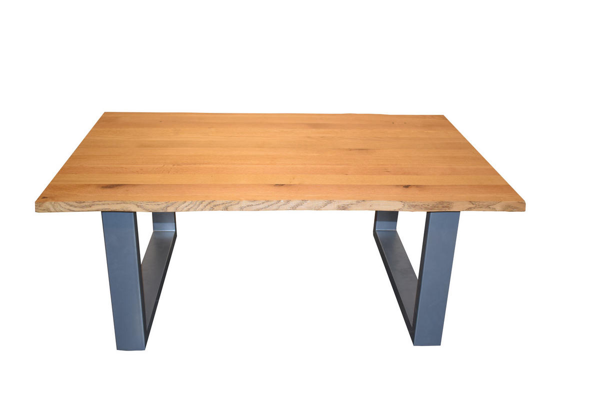 COUCHTISCH SESSA - Beige/Silberfarben, Holz/Metall (80/120/48cm) - SAM
