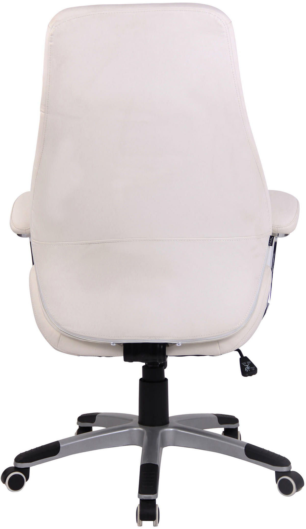 CHEFSESSEL Lederlook weiß - Weiß/Grau, Kunststoff/Textil (74/116/64cm) - CLP