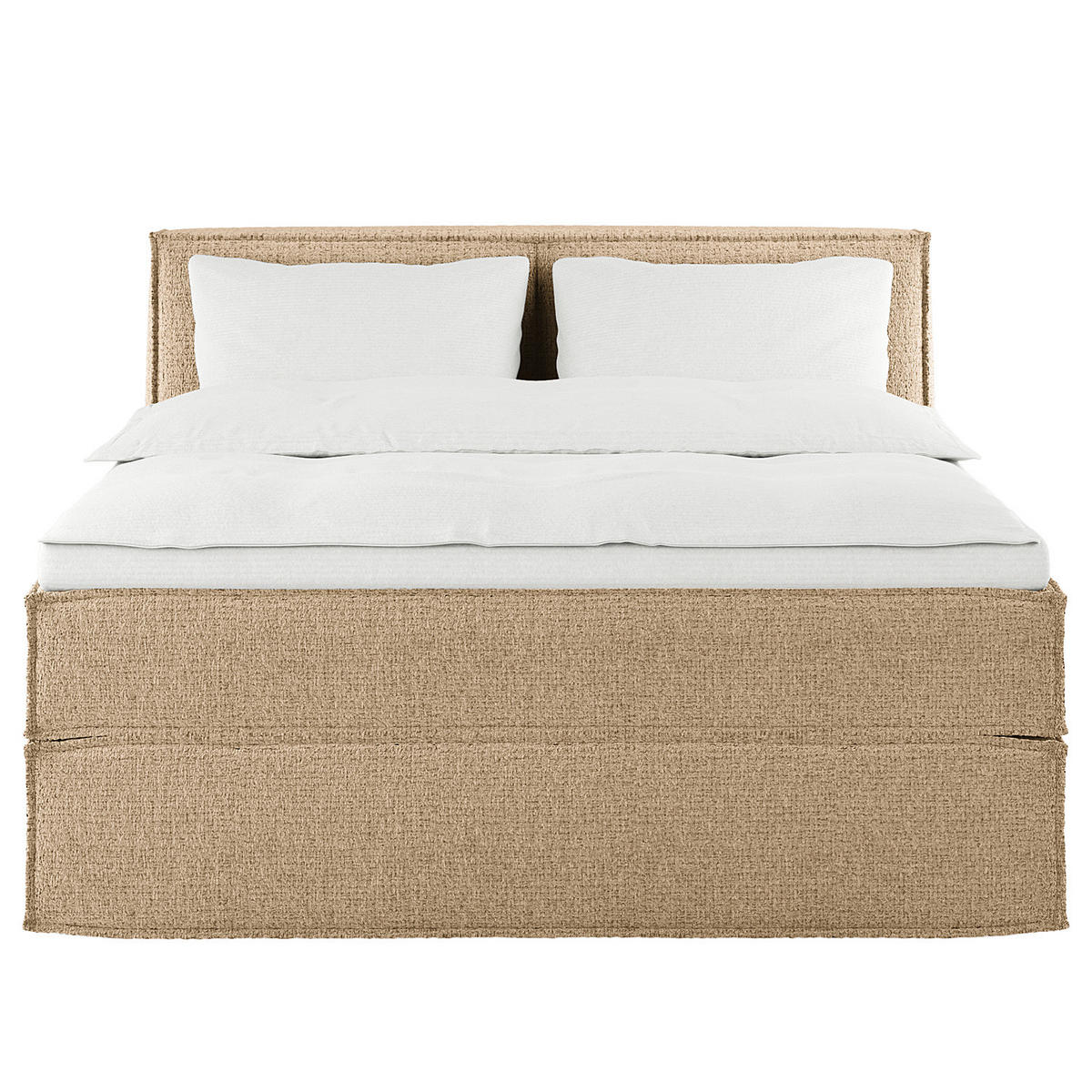 BOXSPRINGBETT mit Kopfteil - Premium - Beige, Textil (140/200cm) - home24