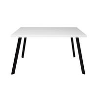 ESSTISCH rechteckig Ediva 1 180 x 90 x 75 Esszimmertisch Schwarz/Weiß Matt Lack - Weiß, Metall (180/90/75cm) - 58aufmkessel