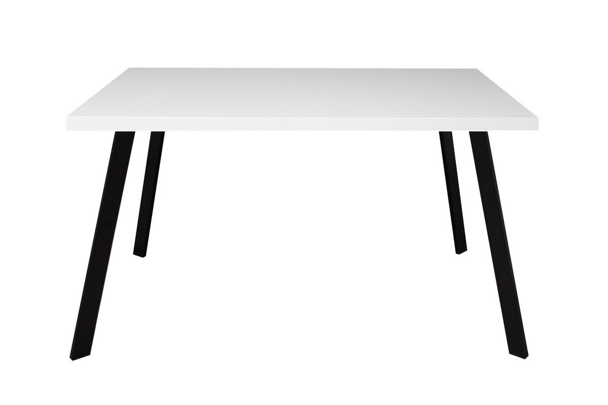 ESSTISCH rechteckig Ediva 1 180 x 90 x 75 Esszimmertisch Schwarz/Weiß Matt Lack - Weiß, Metall (180/90/75cm) - 58aufmkessel