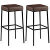 BARHOCKER 2er Set Lederlook braun - Schwarz/Braun, Textil/Metall (37/83/37cm) - CLP