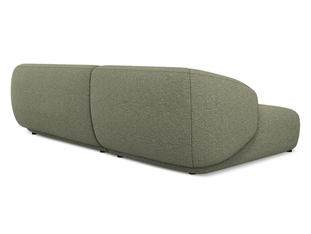 ECKSOFA links Strukturstoff Stoff Grün - Beige/Schwarz, Kunststoff/Textil (156/280cm) - Makamii