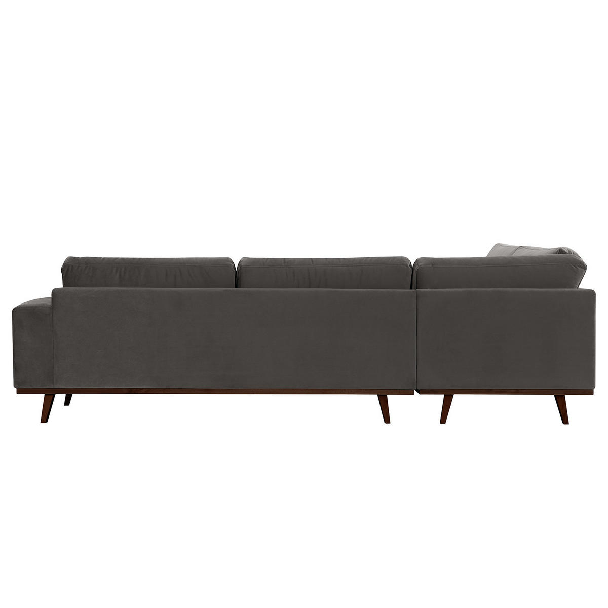 ECKSOFA mit Ottomane - Dunkelgrau/Buchefarben, Buchenholz/Textil (287/219cm) - home24