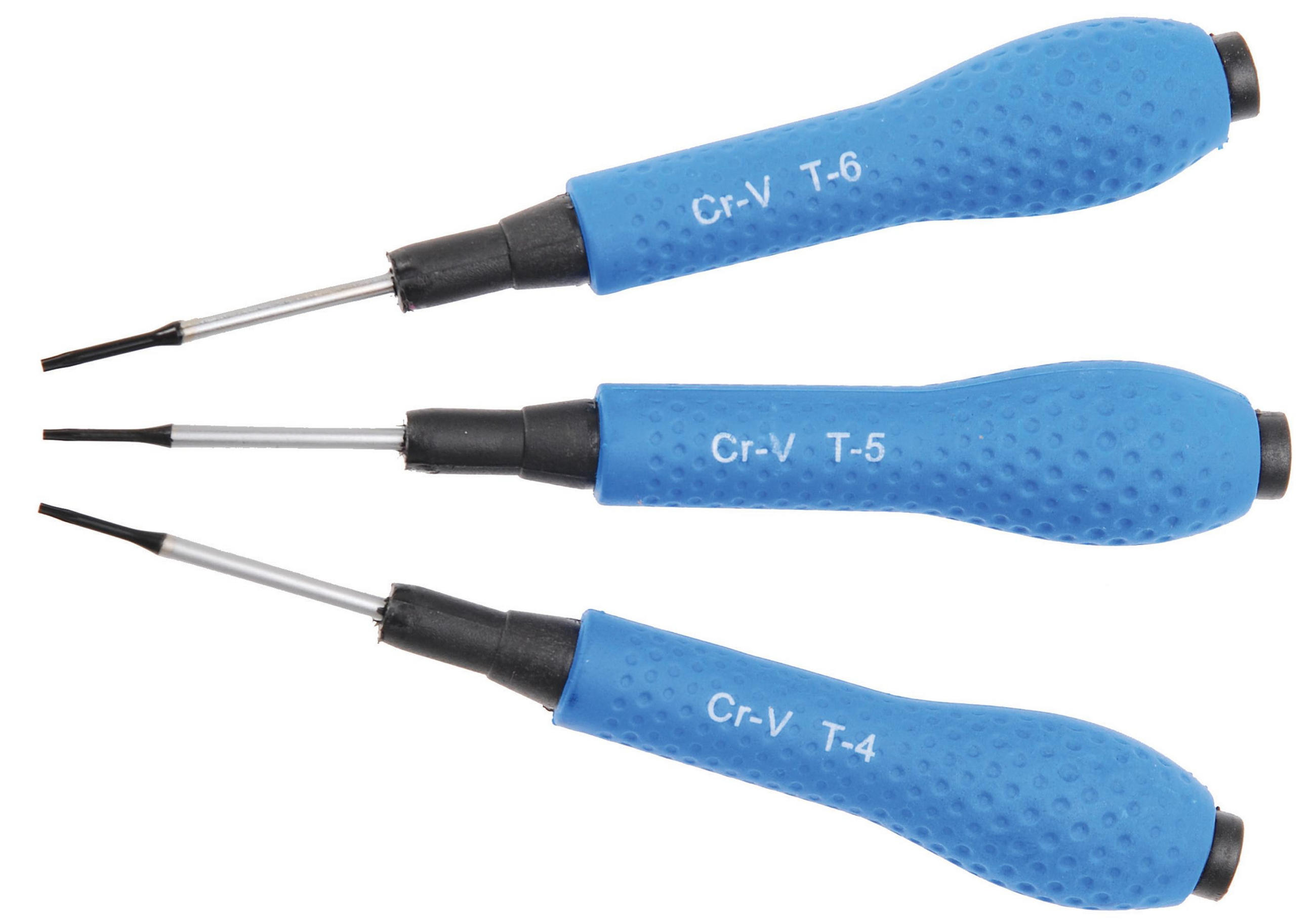 PRÄZISIONS-SCHRAUBENDREHER-SATZ | T-PROFIL (FÜR TORX) T4 / T5 / T6 | - Multicolor, Kunststoff/Metall (1/1cm) - BGS technic