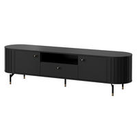 TV-LOWBOARD Zante 180 2D1S 05 - Goldfarben/Schwarz, Holzwerkstoff/Metall (181/49/40cm) - MIRJAN24