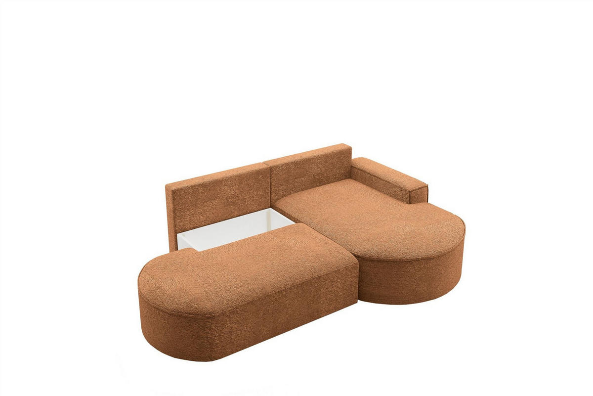 ECKSOFA Girona Mit Schlaffunktion - Rotbraun, Holzwerkstoff/Textil (278/179cm) - Fun Möbel