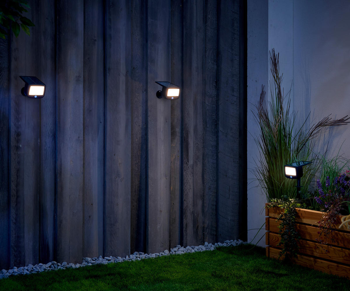 LED-SOLAR-SICHERHEITSLEUCHTE - mit Bewegungsmelder und Funk-Aktivierung für Garten und Terrasse, 6er-Set - Weiß, Kunststoff (13/4.5/33.9cm) - Northpoint