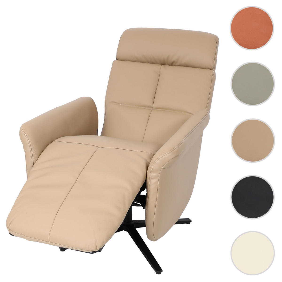 RELAXSESSEL taupe - Taupe, Leder (76/110/153cm) - MCW