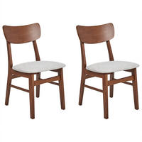 ESSZIMMERSTUHL 2er-Set Holz Braun/Grau Anoka - Hellgrau, Holz (45/80/50cm) - Beliani