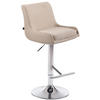 BARHOCKER Stoff creme - Chromfarben/Creme, Textil/Metall (43/90/50cm) - CLP