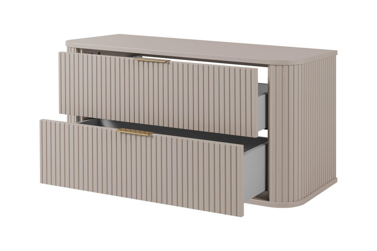 BADEZIMMERSCHRANK, Kaschmir + Goldener Griff, 41,5 x 100 x 51,7 cm - Kaschmir/Goldfarben, Holzwerkstoff/Kunststoff (100/51.7/41.5cm) - 3XE LIVING