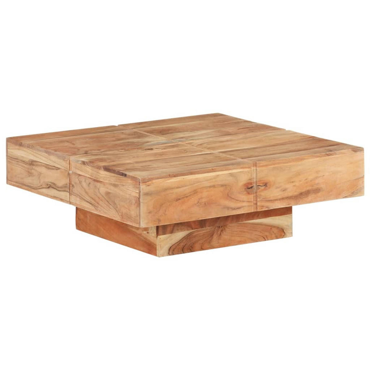 COUCHTISCH, 80/80/28 cm, aus Massivholz Akazie - Braun, Holz (80/80/28cm) - vidaXL