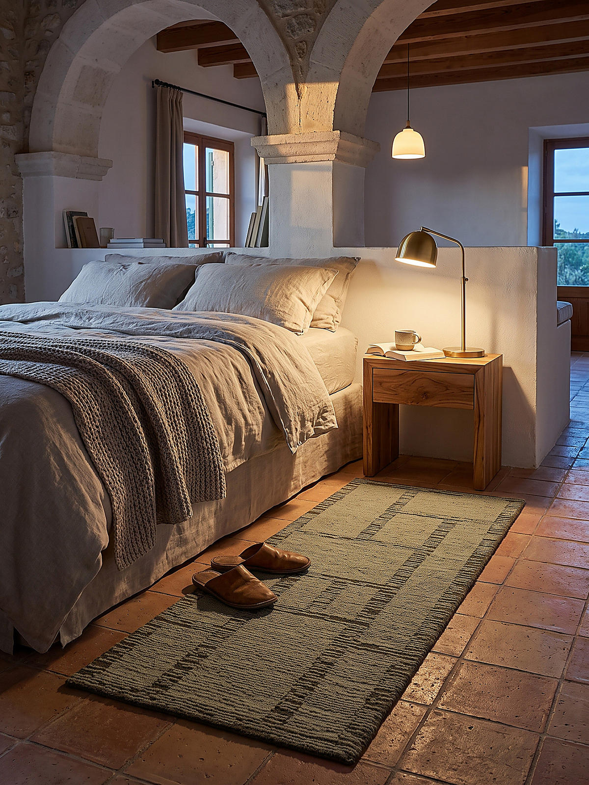 LÄUFER handgetuftet GANNEL, in Salbeigrün, Blockdesign, 80 x 230 cm - Grün, Textil (80/230cm) - KADIMA DESIGN