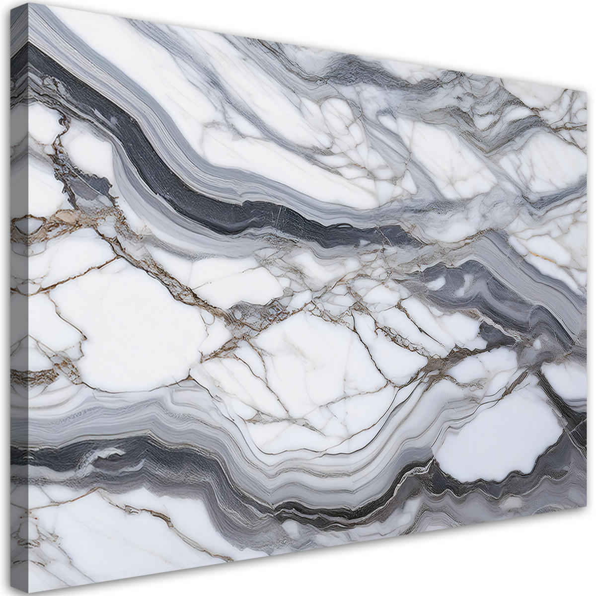 WANDBILD grau weißer marmor glamour abstrakt - Weiß, Textil (120/80cm) - Feeby