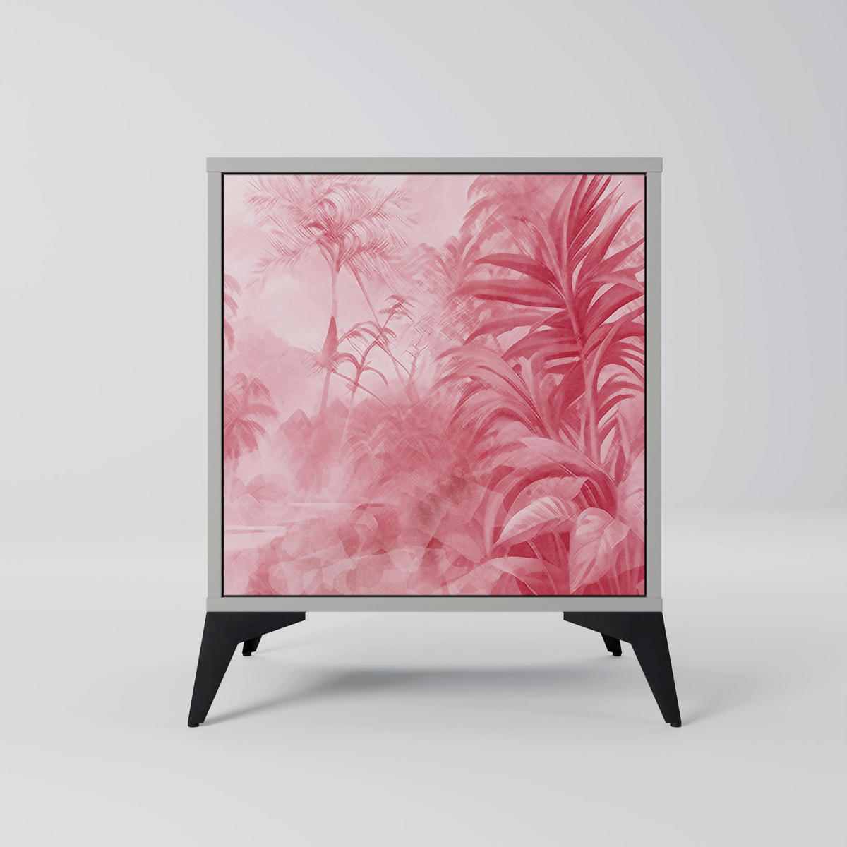 SIDEBOARD SWEET TROPICS, Grau, 57,5x42x57,5 cm, Ohne Füße - Multicolor/Grau, Holzwerkstoff (57.5/57.5/42cm) - SpaceRebels