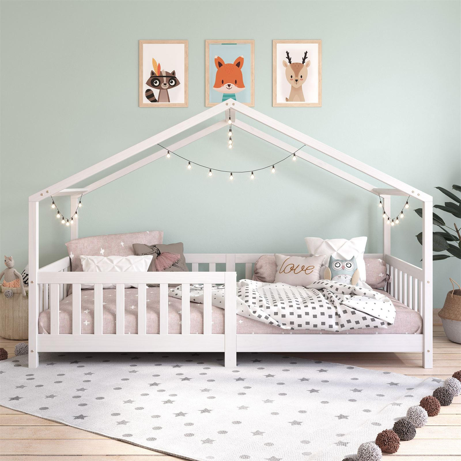 HAUSBETT LISAN 90X200 CM - Weiß, Holz (96/138/206cm) - IDIMEX