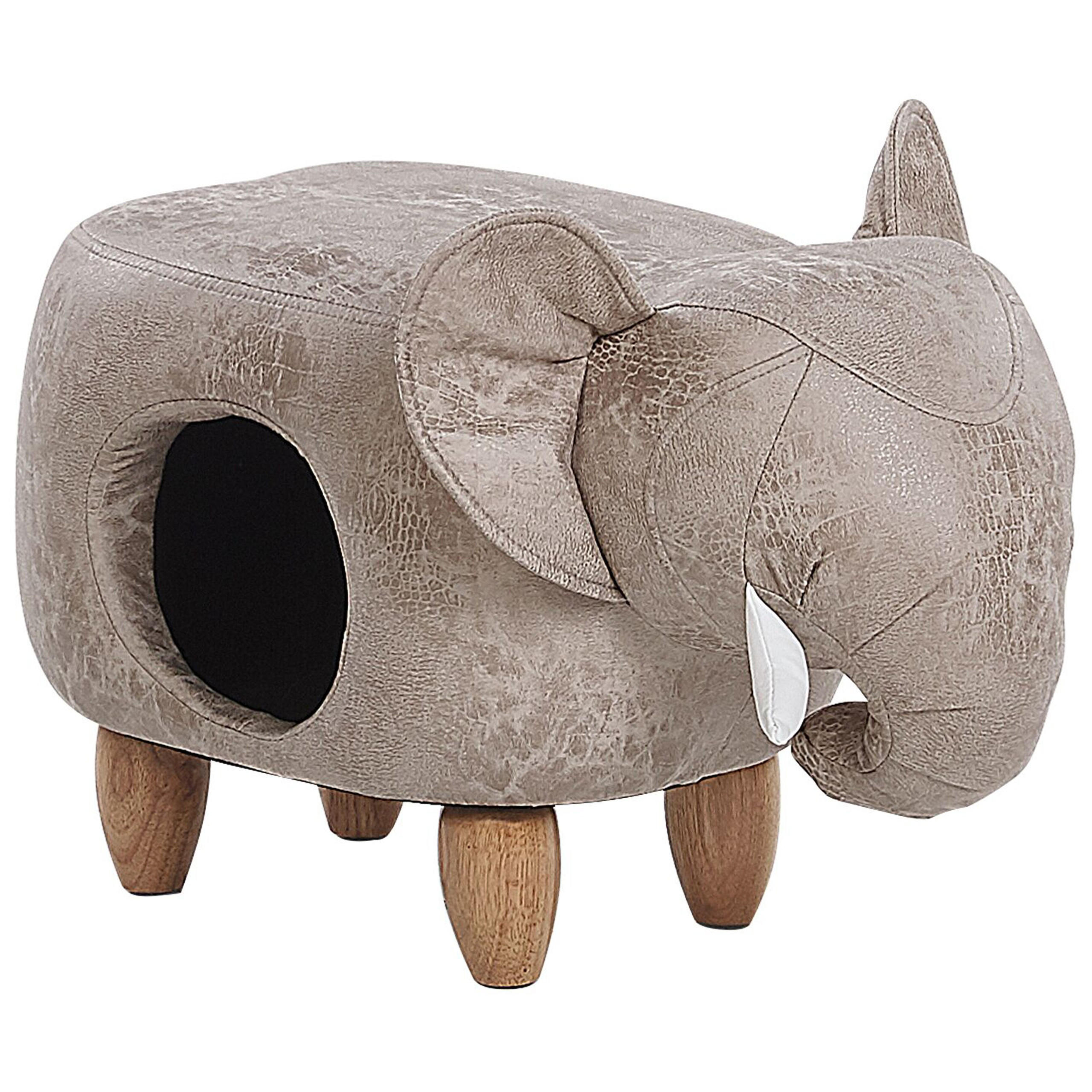 HOCKER Jumbo 63/34/38 cm - Grau, Kunststoff/Textil (34/38/63cm) - Beliani