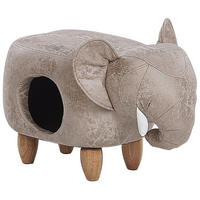 HOCKER Jumbo 63/34/38 cm - Grau, Kunststoff/Textil (34/38/63cm) - Beliani