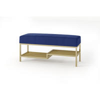 SITZBANK Posso 80 × 45 cm Blau - Goldfarben, Metall (80/45/35cm) - Design Möbel