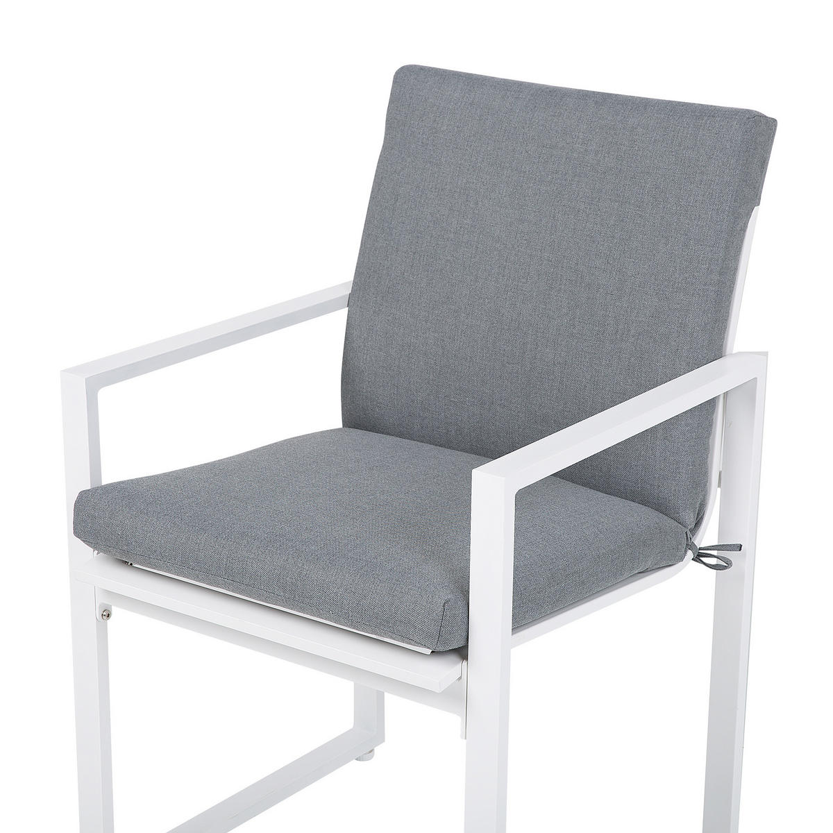 GARTENSTUHL 2er-Set Metall grau Pancole - Grau, Textil (54/89/51cm) - Beliani