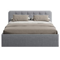 POLSTERBETT mit verstellbarem Lattenrost & Bettkasten, Bonnell-Matratze, 180 x 200 cm in Grau - Grau, Holzwerkstoff/Textil (180/200cm) - Home Collective