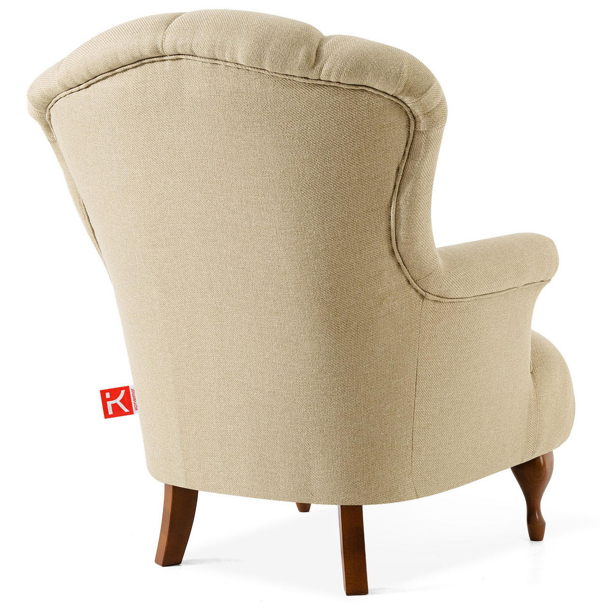 SESSEL MIT FUẞSTÜTZE TOMIS, Beige - Beige/Braun, Eichenholz/Holz (76/101/83cm) - KONSIMO®