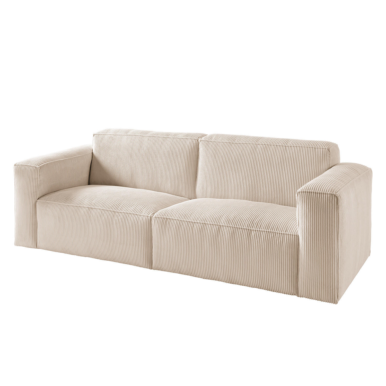 3-SITZER SOFA - Creme/Schwarz, Textil (240/75/96cm) - home24