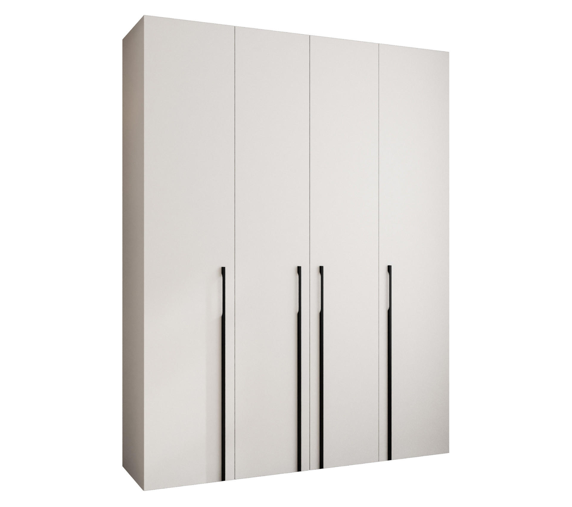 Abiks Möbel Drehtürenschrank Weiß, Schwarz 190x245.5x50 cm