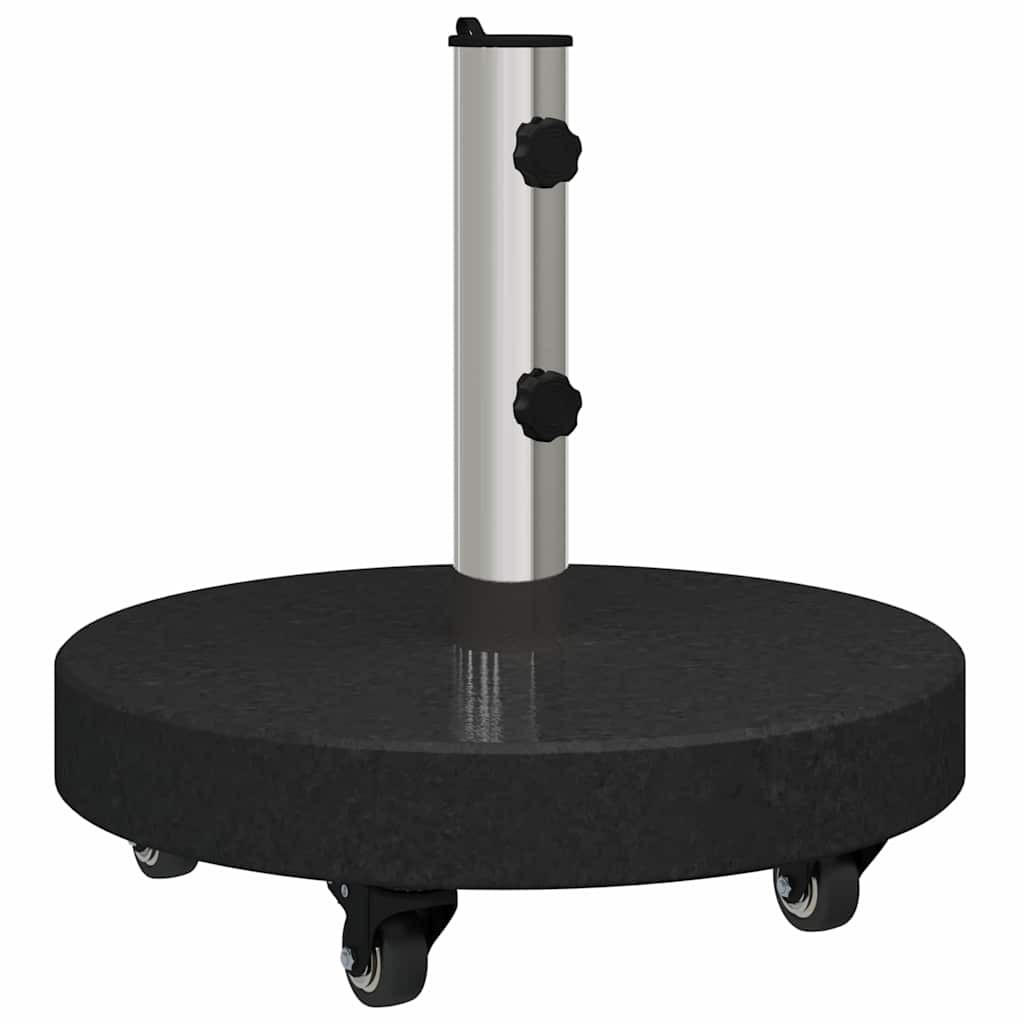 SONNENSCHIRMSTÄNDER 30Kg Schwarz Granit Und Edelstahl Rund - Schwarz, Stein (45/45cm) - vidaXL