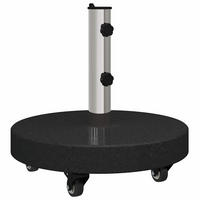 SONNENSCHIRMSTÄNDER 30Kg Schwarz Granit Und Edelstahl Rund - Schwarz, Stein (45/45cm) - vidaXL