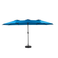 SONNENSCHIRM Doppel Rechteck dunkelblau - Blau, Metall (267/453cm) - ComfortXL