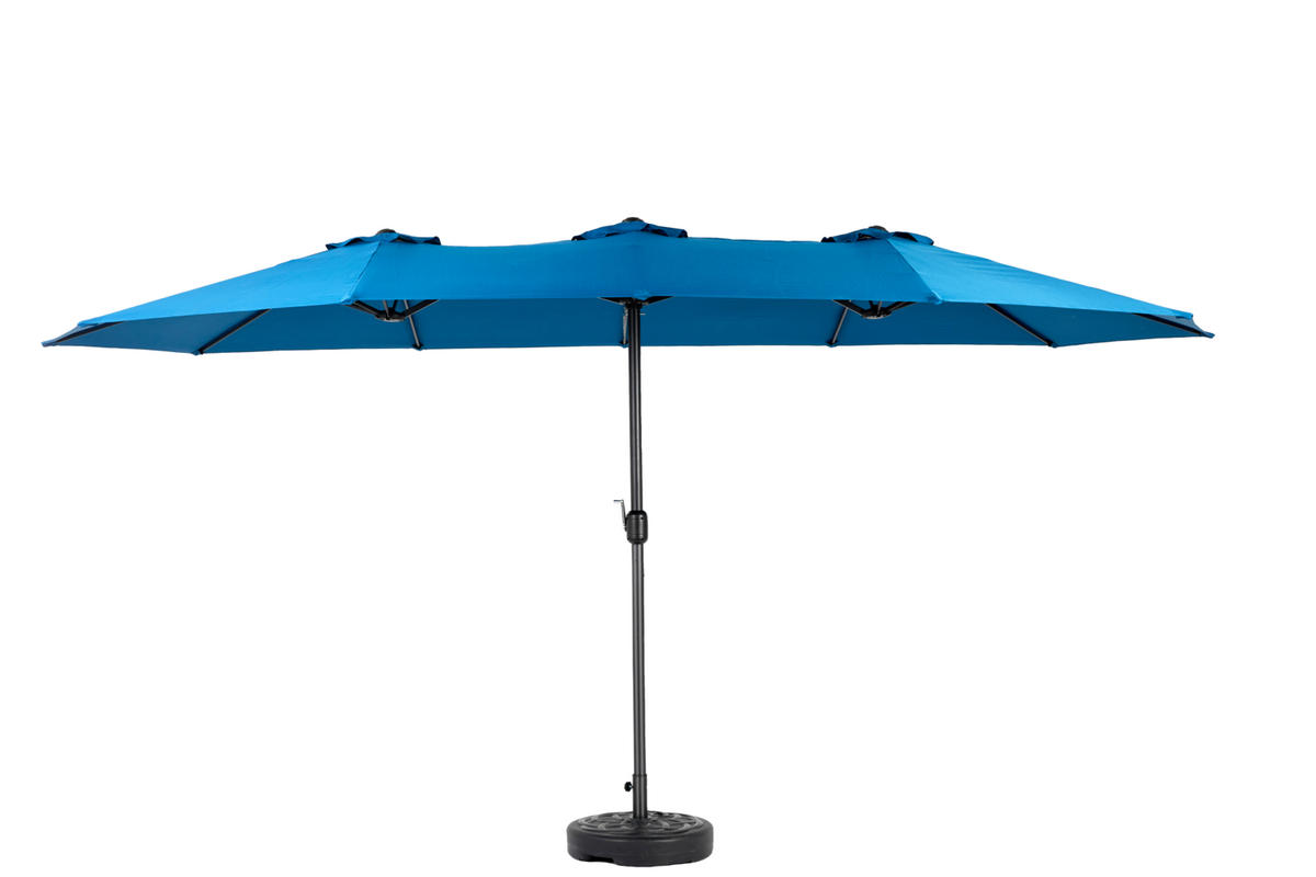 SONNENSCHIRM Doppel Rechteck dunkelblau - Blau, Metall (267/453cm) - ComfortXL