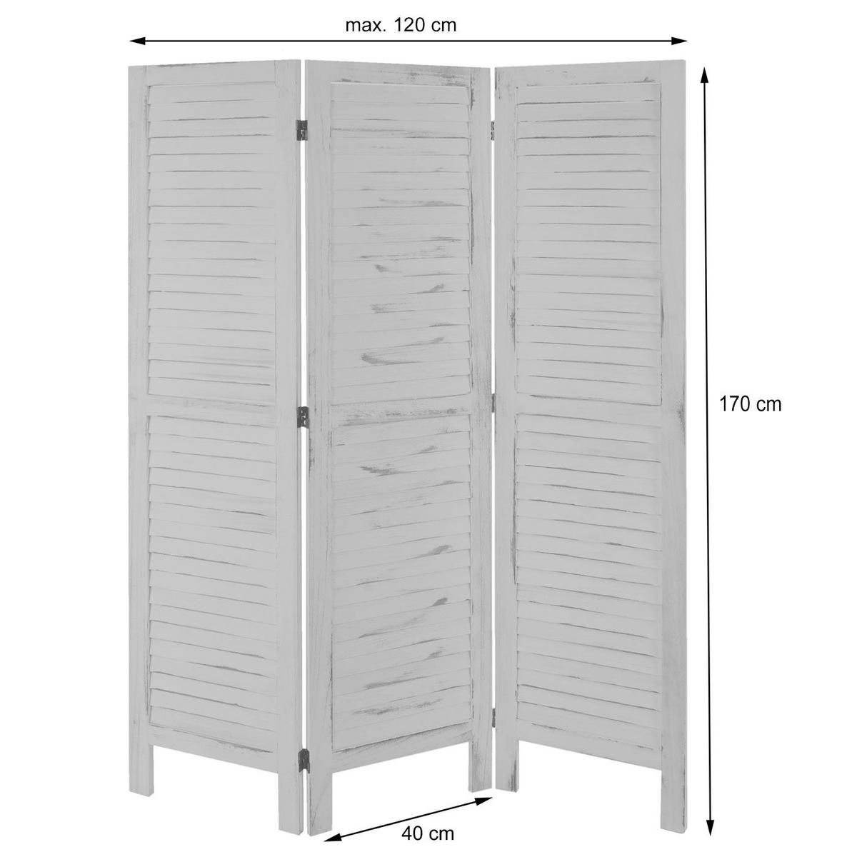 PARAVENT Grau - Grau, Holz (120/170/2cm) - MCW