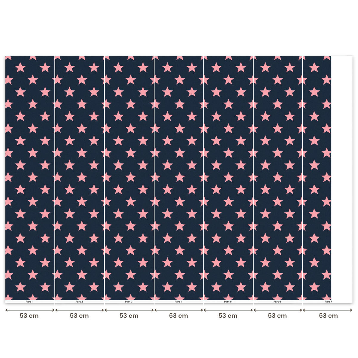 KINDERTAPETE - Muster - Sterne - Rosa - 300x220 cm - Anthrazit, Papier (300/220cm) - OnlyWow